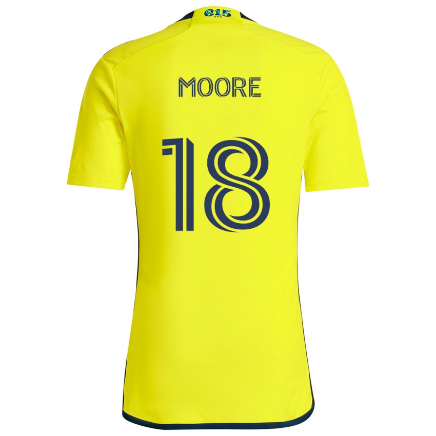 Enfant Maillot Shaq Moore #18 Jaune Bleu Tenues Domicile 2024/25 T-Shirt Suisse