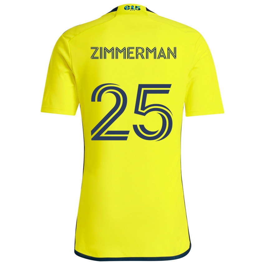 Enfant Maillot Walker Zimmerman #25 Jaune Bleu Tenues Domicile 2024/25 T-Shirt Suisse