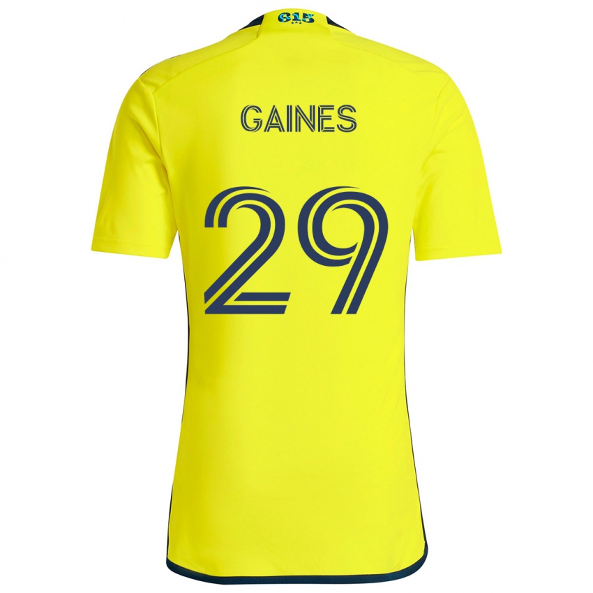 Enfant Maillot Julian Gaines #29 Jaune Bleu Tenues Domicile 2024/25 T-Shirt Suisse