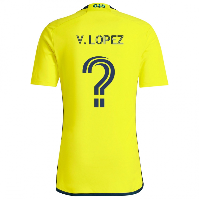 Enfant Maillot Alejandro Velazquez-Lopez #0 Jaune Bleu Tenues Domicile 2024/25 T-Shirt Suisse