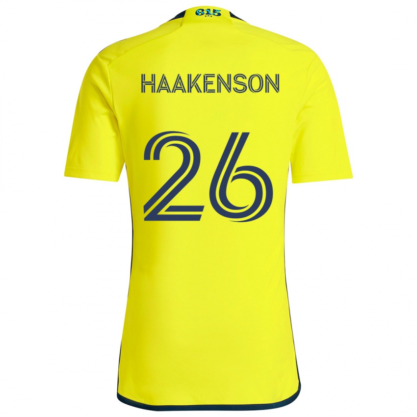 Enfant Maillot Luke Haakenson #26 Jaune Bleu Tenues Domicile 2024/25 T-Shirt Suisse