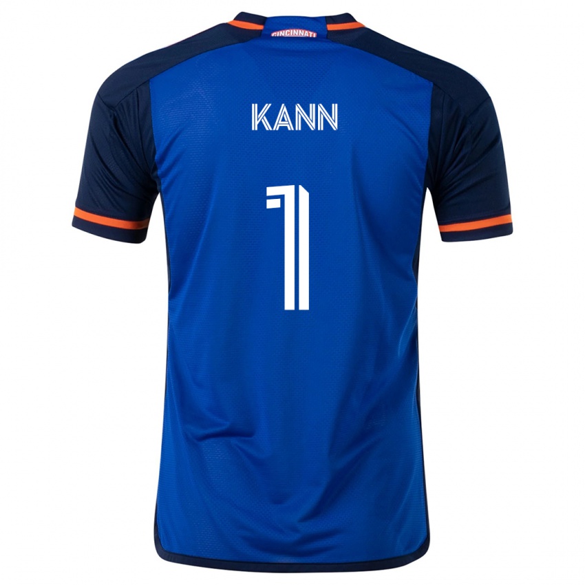 Enfant Maillot Alec Kann #1 Bleu Blanc Tenues Domicile 2024/25 T-Shirt Suisse