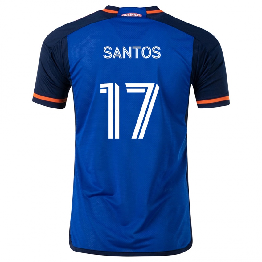 Kinder Sergio Santos #17 Blau Weiss Heimtrikot Trikot 2024/25 T-Shirt Schweiz