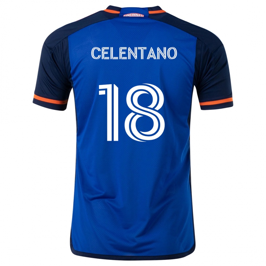 Kinder Roman Celentano #18 Blau Weiss Heimtrikot Trikot 2024/25 T-Shirt Schweiz