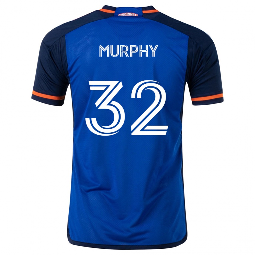 Enfant Maillot Ian Murphy #32 Bleu Blanc Tenues Domicile 2024/25 T-Shirt Suisse