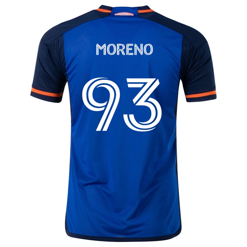 Enfant Maillot Júnior Moreno #93 Bleu Blanc Tenues Domicile 2024/25 T-Shirt Suisse