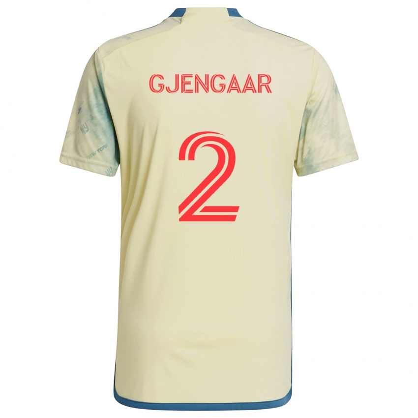 Kinder Dennis Gjengaar #2 Gelb Rot Blau Heimtrikot Trikot 2024/25 T-Shirt Schweiz