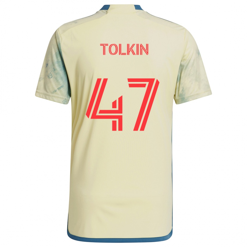 Kinder John Tolkin #47 Gelb Rot Blau Heimtrikot Trikot 2024/25 T-Shirt Schweiz