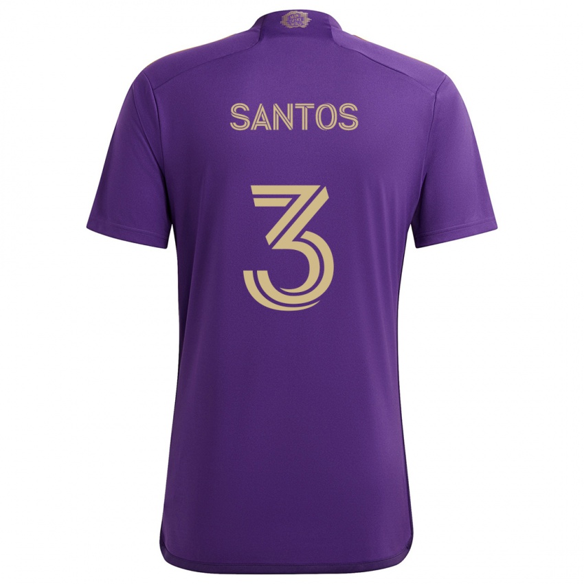 Kinder Rafael Santos #3 Lila Gelb Heimtrikot Trikot 2024/25 T-Shirt Schweiz