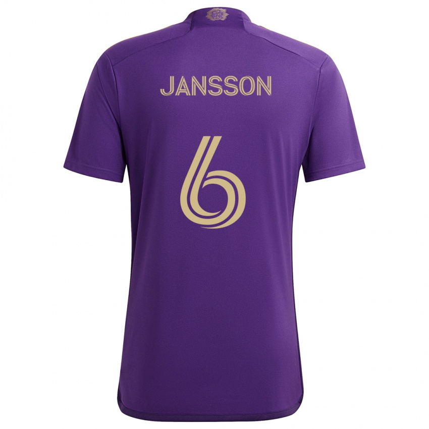 Kinder Robin Jansson #6 Lila Gelb Heimtrikot Trikot 2024/25 T-Shirt Schweiz