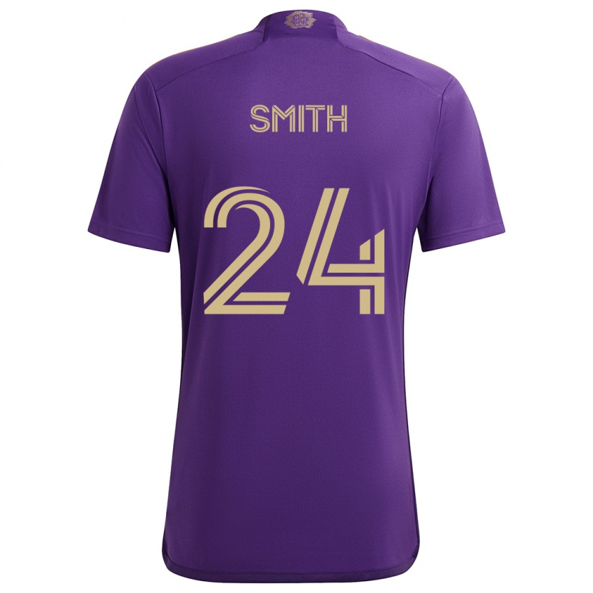 Kinder Kyle Smith #24 Lila Gelb Heimtrikot Trikot 2024/25 T-Shirt Schweiz