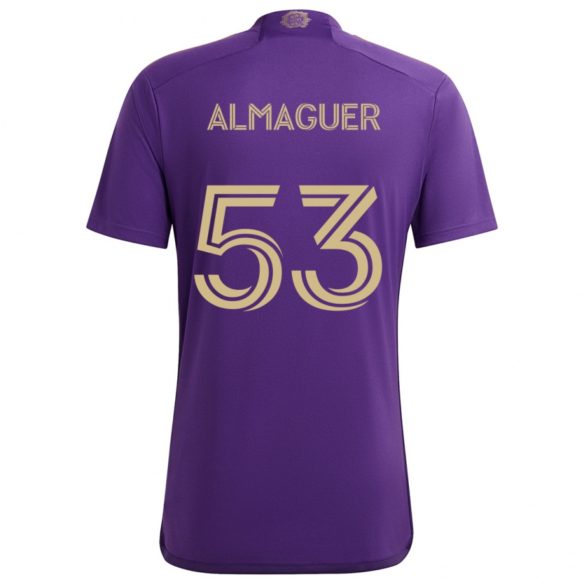 Kinder Jorge Almaguer #53 Lila Gelb Heimtrikot Trikot 2024/25 T-Shirt Schweiz