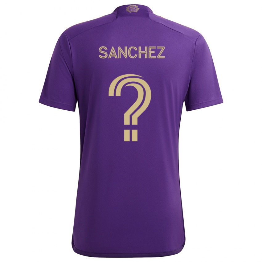 Enfant Maillot Fernando Sanchez #0 Violet Jaune Tenues Domicile 2024/25 T-Shirt Suisse