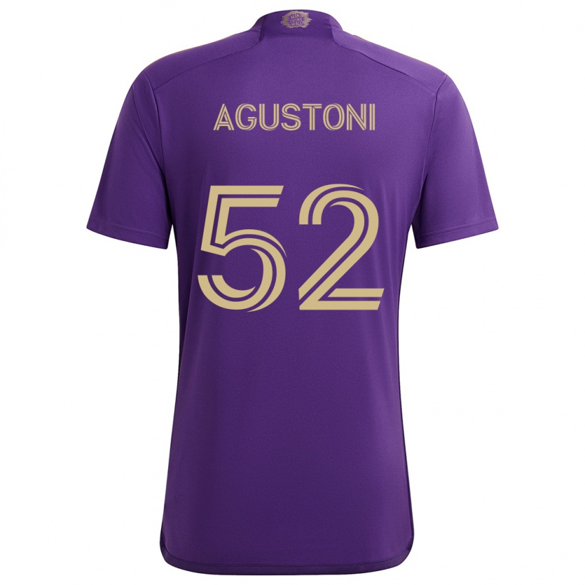 Kinder Gonzalo Agustoni #52 Lila Gelb Heimtrikot Trikot 2024/25 T-Shirt Schweiz