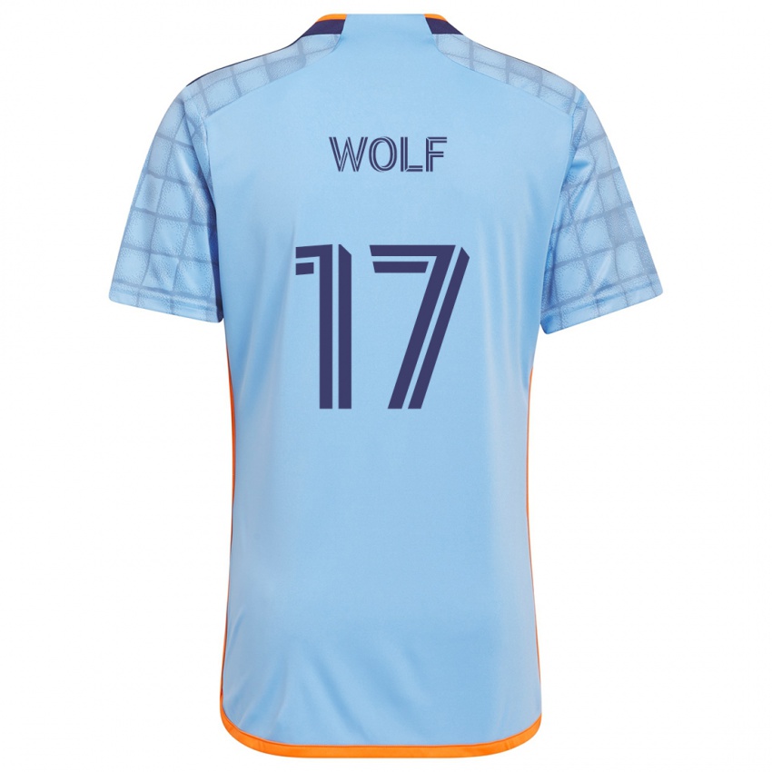 Kinder Hannes Wolf #17 Blau Orange Heimtrikot Trikot 2024/25 T-Shirt Schweiz