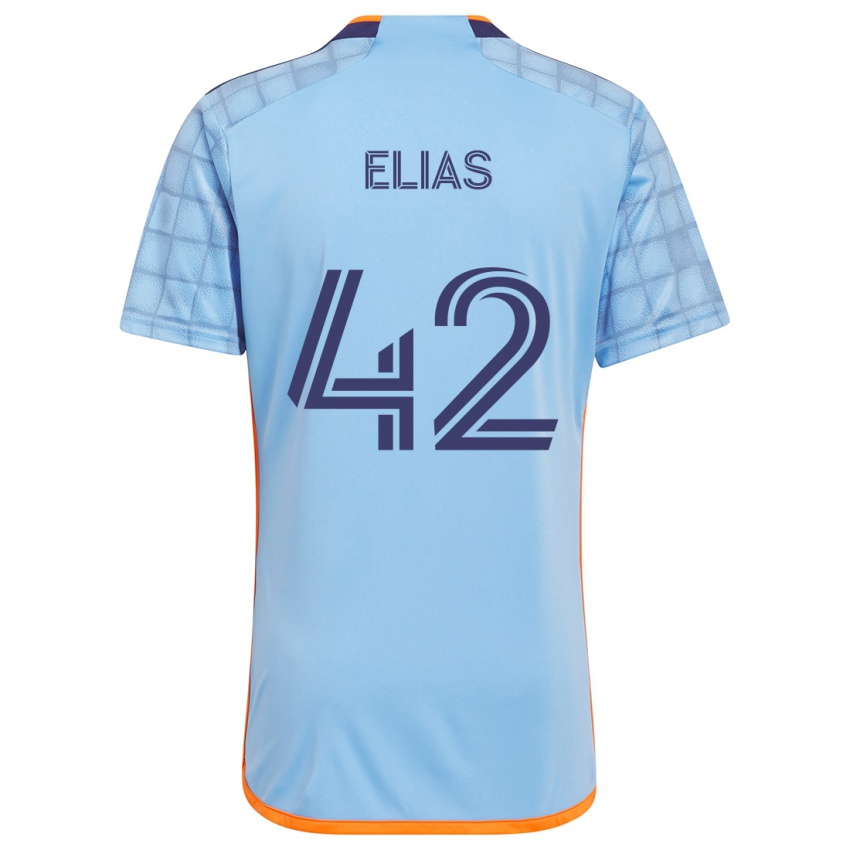 Kinder Piero Elias #42 Blau Orange Heimtrikot Trikot 2024/25 T-Shirt Schweiz