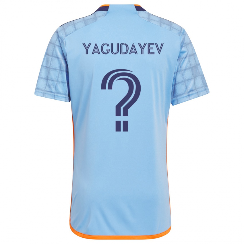 Enfant Maillot Alexander Yagudayev #0 Bleu Orange Tenues Domicile 2024/25 T-Shirt Suisse