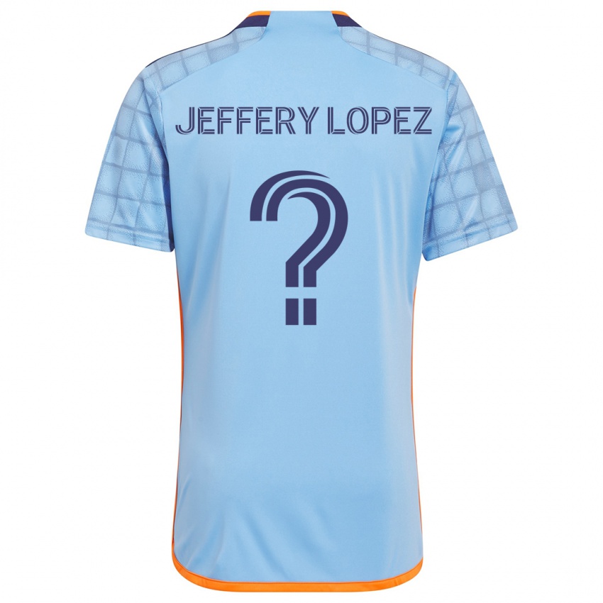 Kinder Jeffery López #0 Blau Orange Heimtrikot Trikot 2024/25 T-Shirt Schweiz