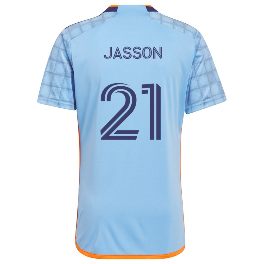 Kinder Andres Jasson #21 Blau Orange Heimtrikot Trikot 2024/25 T-Shirt Schweiz