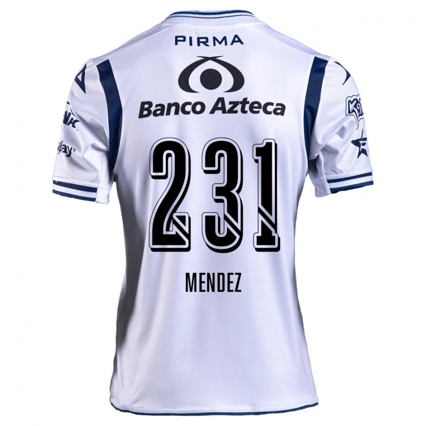 Enfant Maillot Alejandro Méndez #231 Blanc Bleu Marine Tenues Domicile 2024/25 T-Shirt Suisse