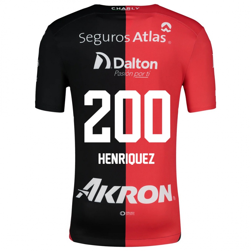 Kinder Carlos Henríquez #200 Rot Schwarz Heimtrikot Trikot 2024/25 T-Shirt Schweiz