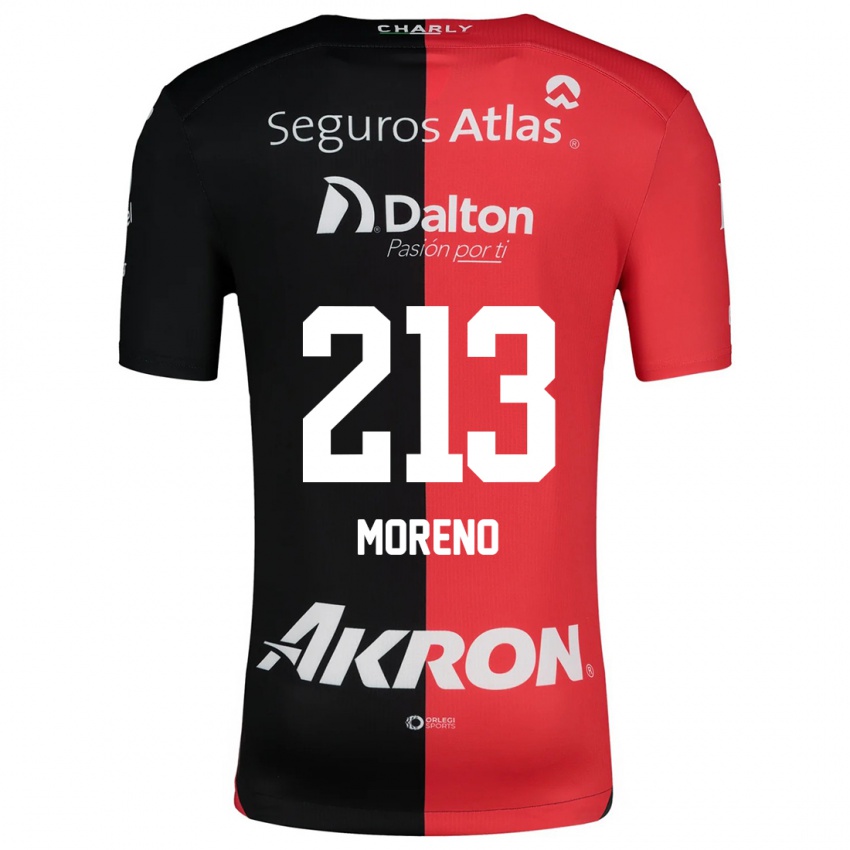 Kinder Eduardo Moreno #213 Rot Schwarz Heimtrikot Trikot 2024/25 T-Shirt Schweiz