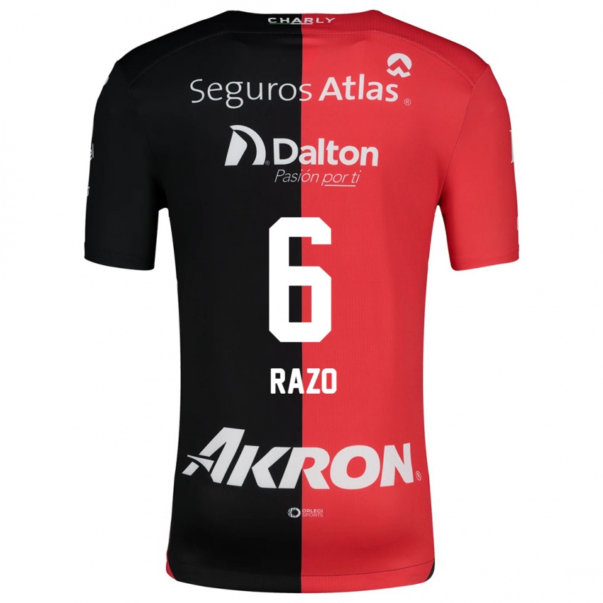 Kinder Valeria Razo #6 Rot Schwarz Heimtrikot Trikot 2024/25 T-Shirt Schweiz