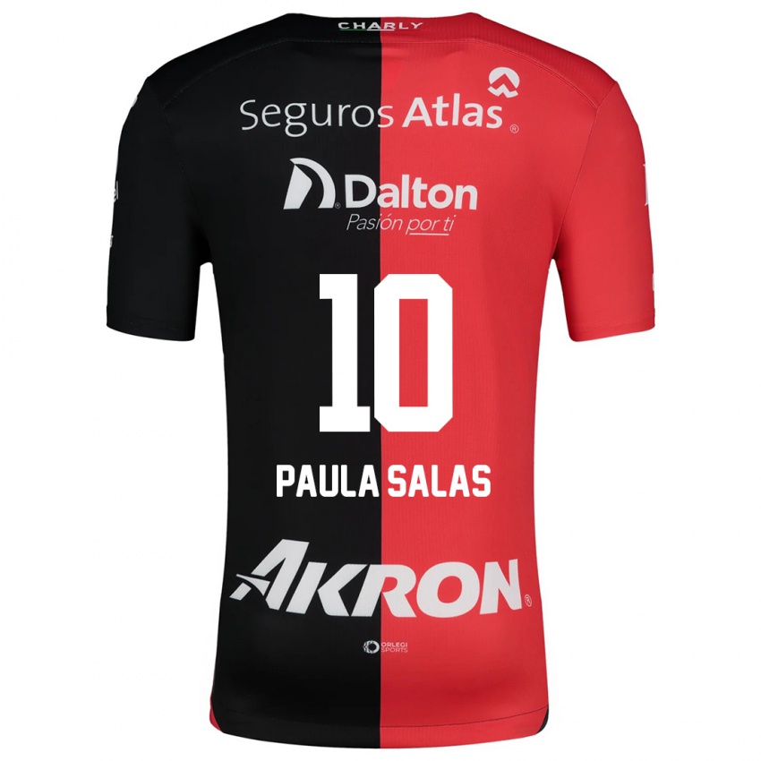 Kinder María Paula Salas #10 Rot Schwarz Heimtrikot Trikot 2024/25 T-Shirt Schweiz