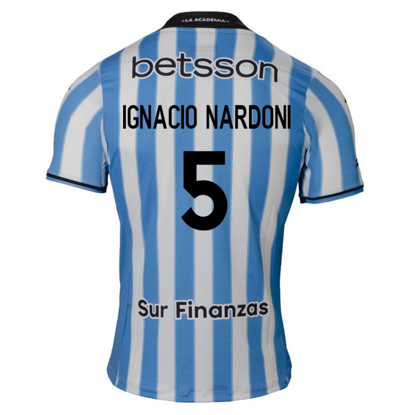 Kinder Juan Ignacio Nardoni #5 Blau Weiß Schwarz Heimtrikot Trikot 2024/25 T-Shirt Schweiz