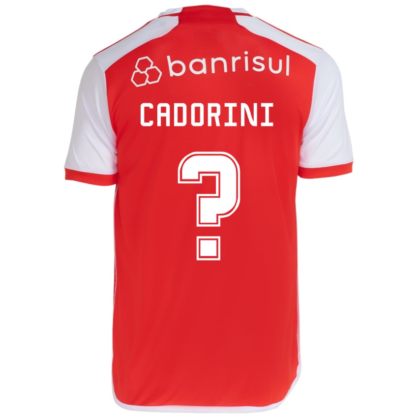 Enfant Maillot Matheus Cadorini #0 Rouge Blanc Tenues Domicile 2024/25 T-Shirt Suisse