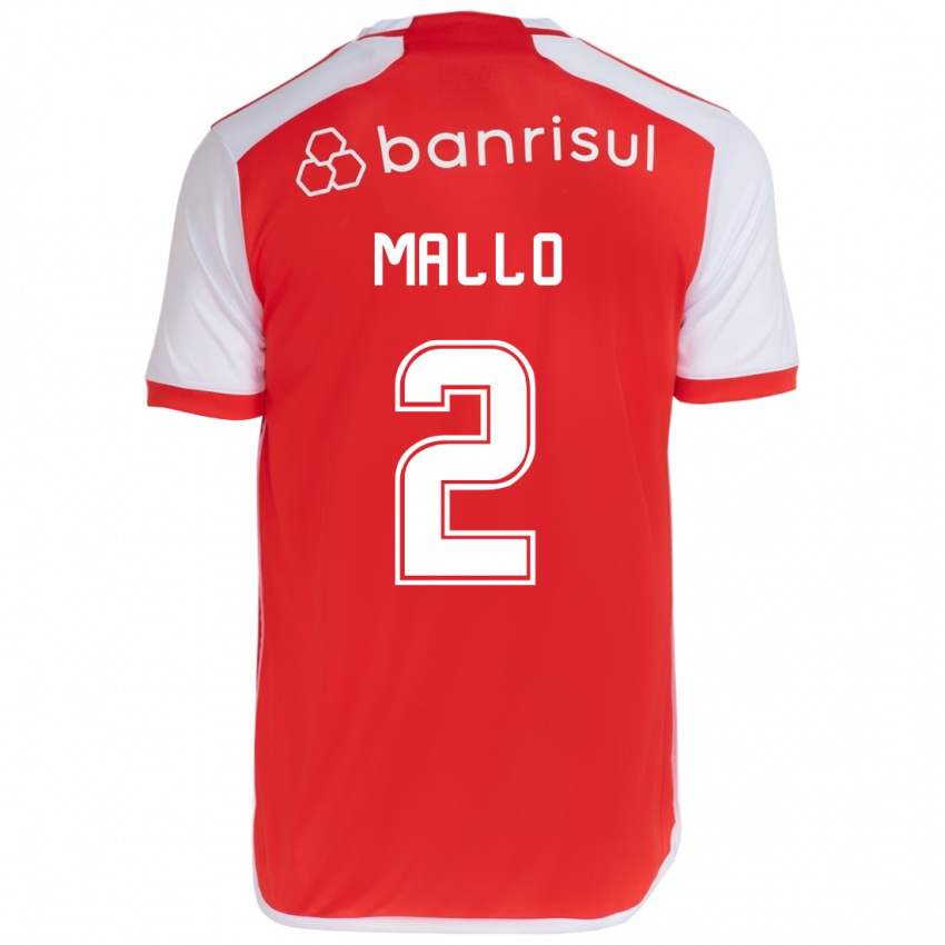 Enfant Maillot Hugo Mallo #2 Rouge Blanc Tenues Domicile 2024/25 T-Shirt Suisse