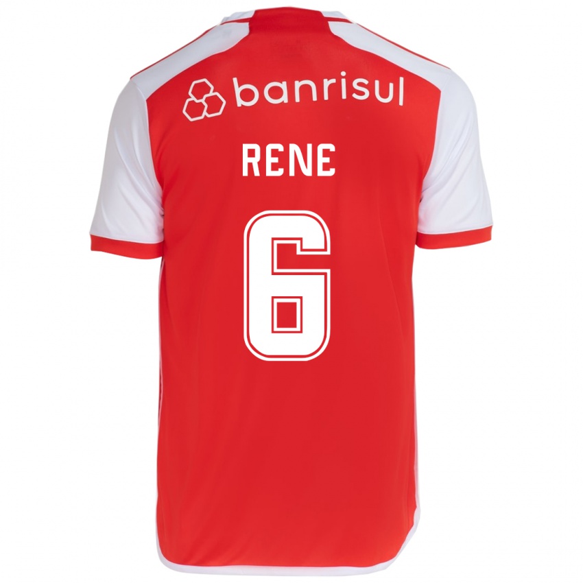 Enfant Maillot Rene #6 Rouge Blanc Tenues Domicile 2024/25 T-Shirt Suisse