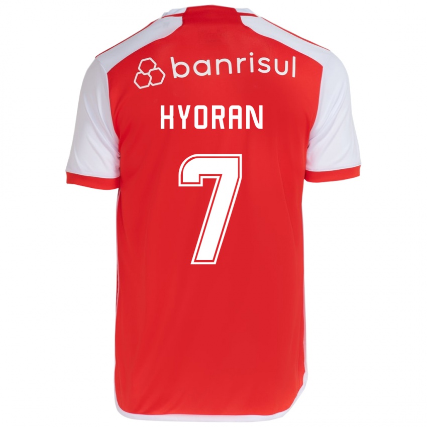 Enfant Maillot Hyoran #7 Rouge Blanc Tenues Domicile 2024/25 T-Shirt Suisse