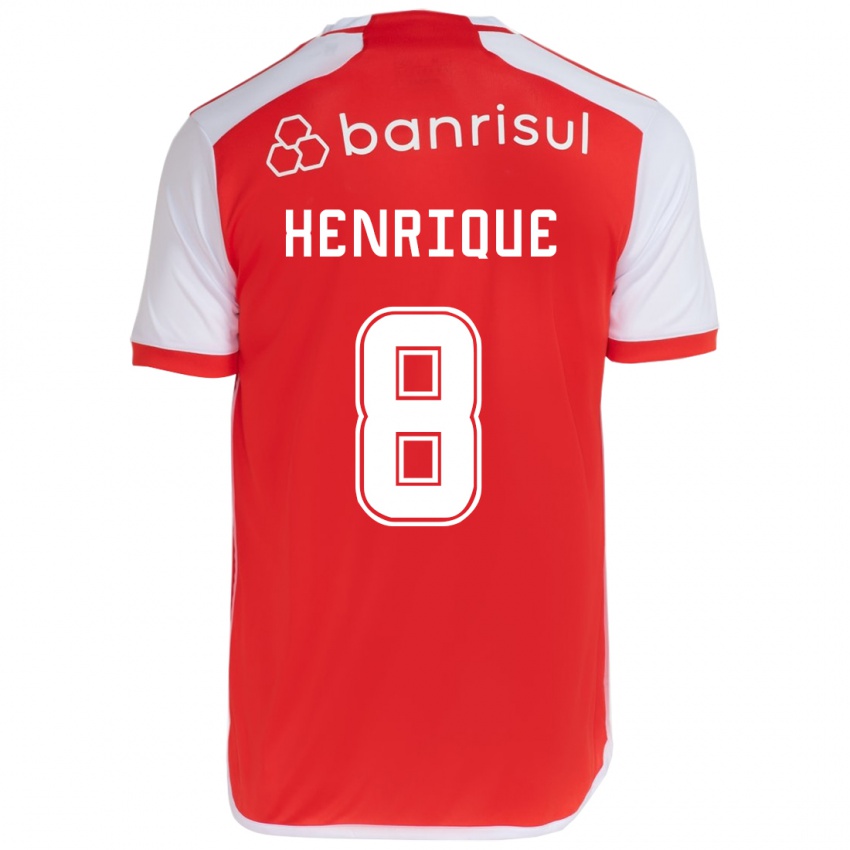 Enfant Maillot Bruno Henrique #8 Rouge Blanc Tenues Domicile 2024/25 T-Shirt Suisse