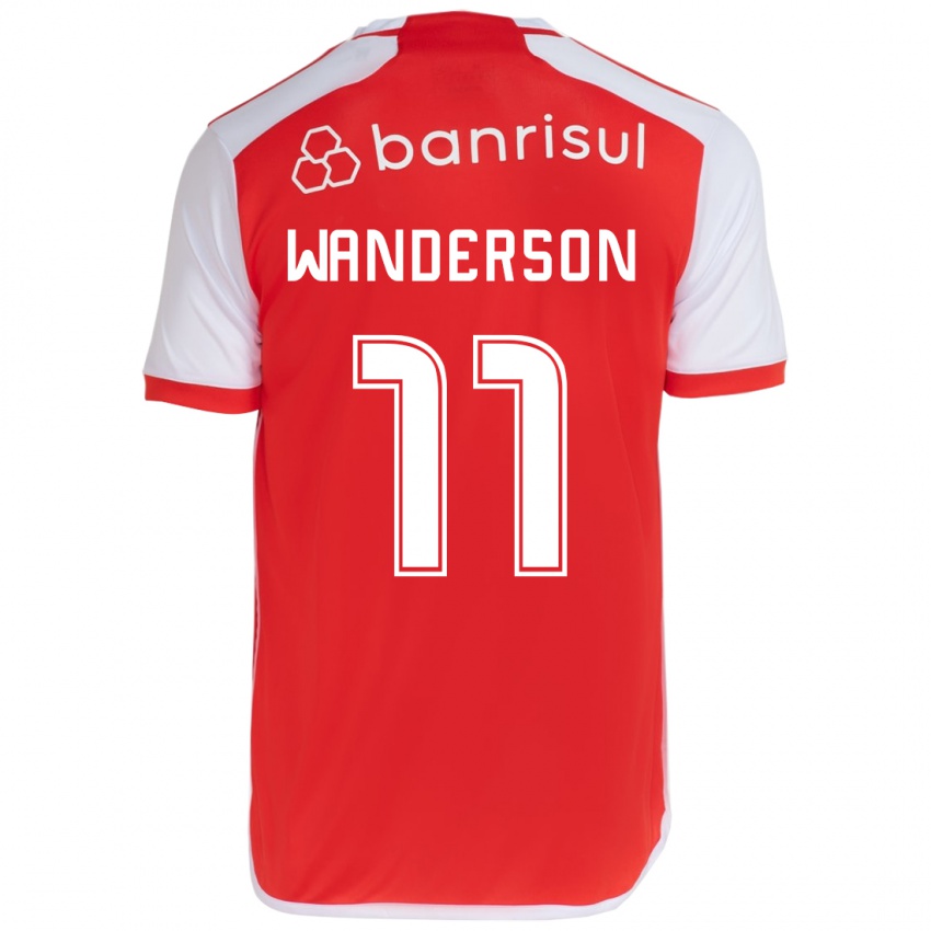 Enfant Maillot Wanderson #11 Rouge Blanc Tenues Domicile 2024/25 T-Shirt Suisse