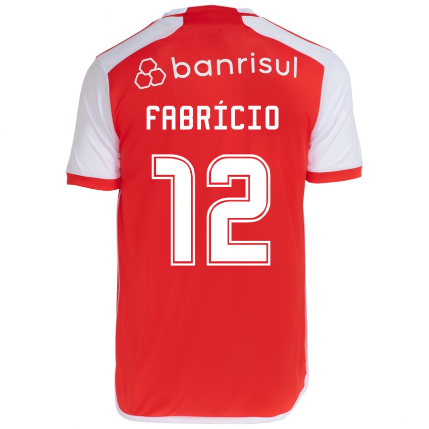 Enfant Maillot Fabrício #12 Rouge Blanc Tenues Domicile 2024/25 T-Shirt Suisse