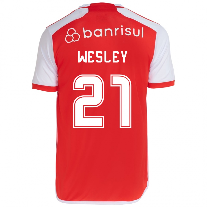 Enfant Maillot Wesley #21 Rouge Blanc Tenues Domicile 2024/25 T-Shirt Suisse