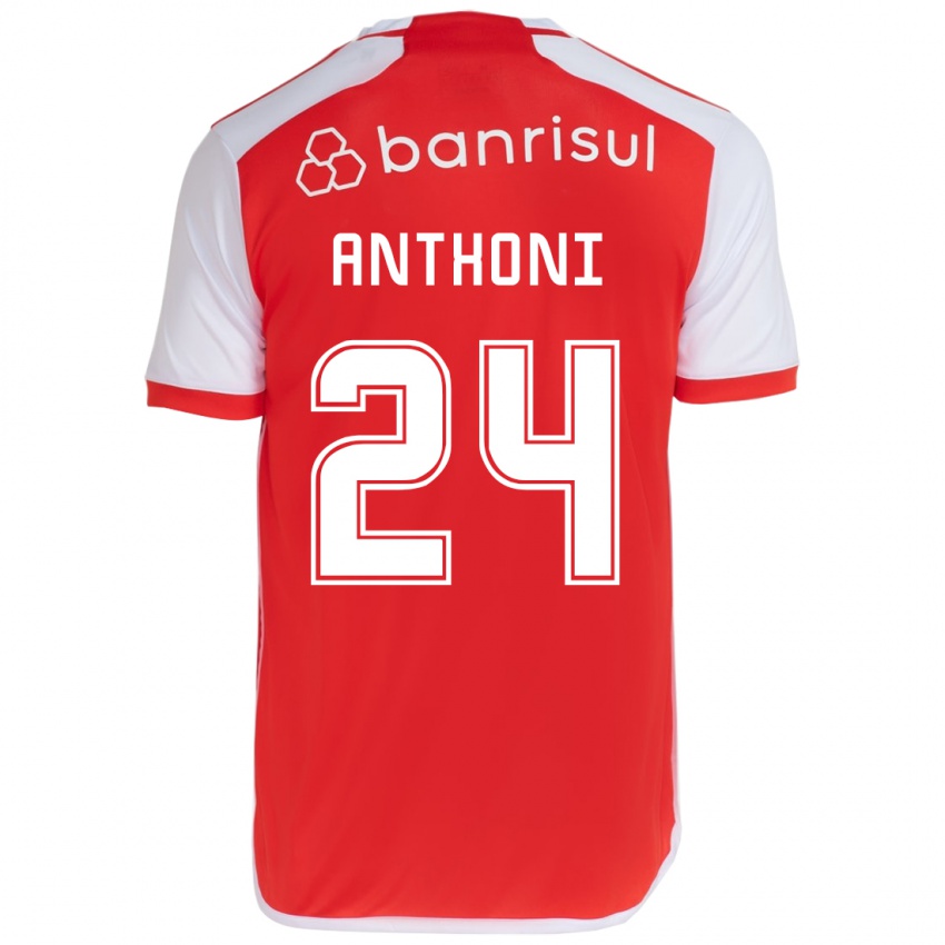 Enfant Maillot Anthoni #24 Rouge Blanc Tenues Domicile 2024/25 T-Shirt Suisse