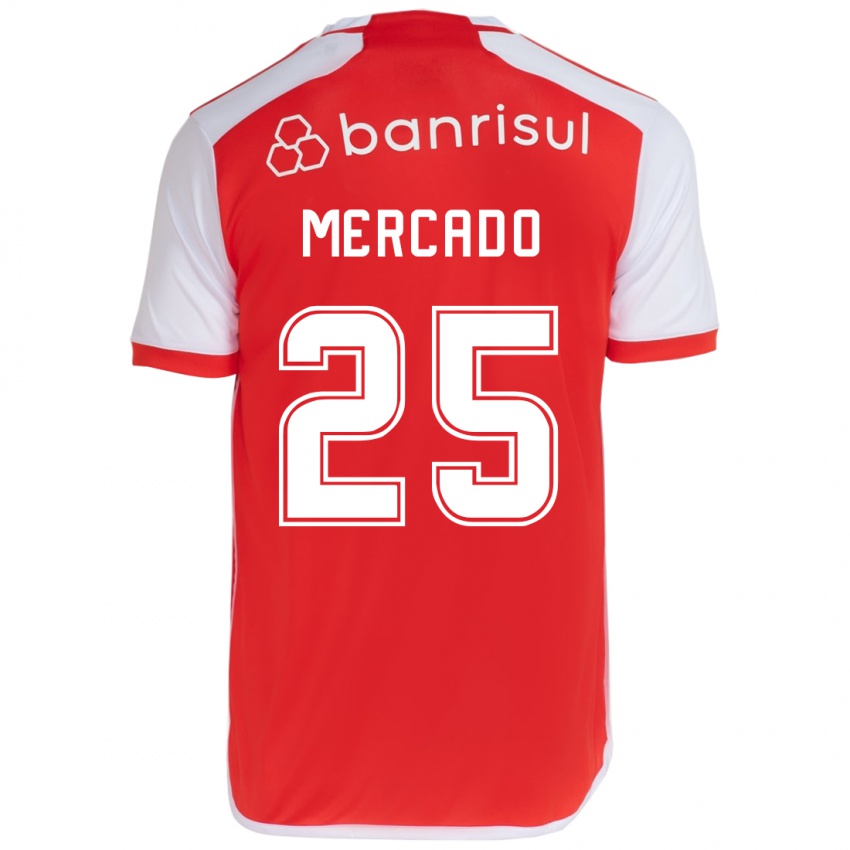 Enfant Maillot Gabriel Mercado #25 Rouge Blanc Tenues Domicile 2024/25 T-Shirt Suisse