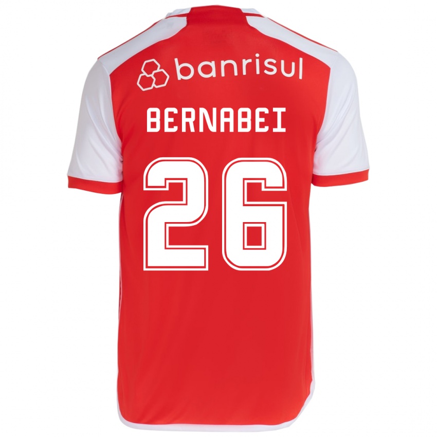 Enfant Maillot Alexandro Bernabéi #26 Rouge Blanc Tenues Domicile 2024/25 T-Shirt Suisse