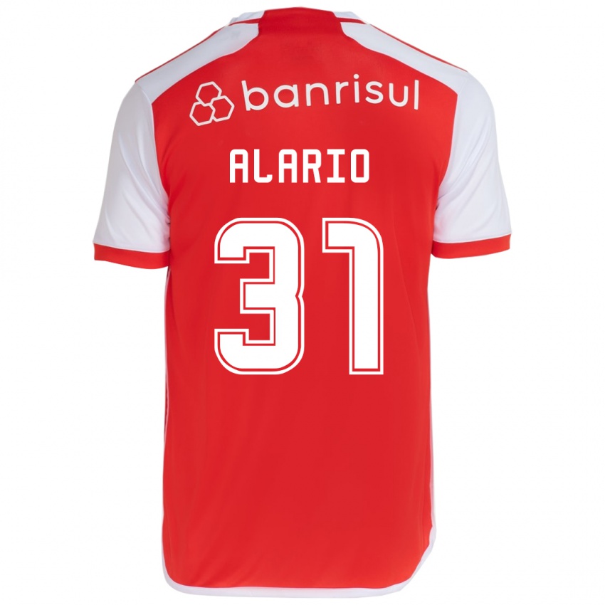 Enfant Maillot Lucas Alario #31 Rouge Blanc Tenues Domicile 2024/25 T-Shirt Suisse