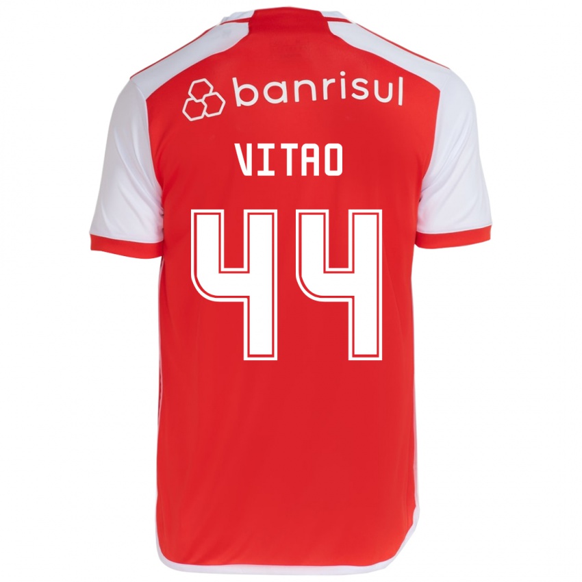 Enfant Maillot Vitão #44 Rouge Blanc Tenues Domicile 2024/25 T-Shirt Suisse