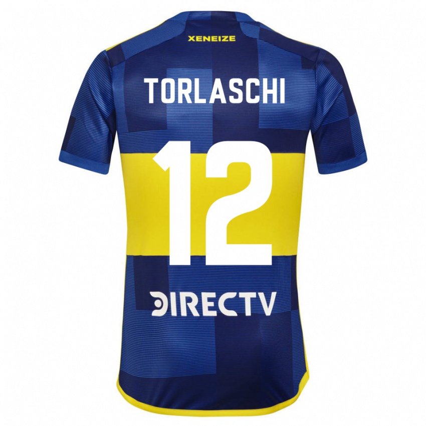 Kinder Lucas Torlaschi #12 Blau Gelb Heimtrikot Trikot 2024/25 T-Shirt Schweiz