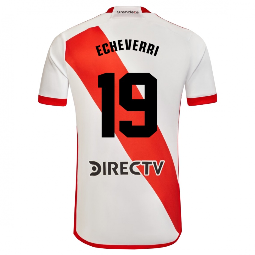 Kinder Claudio Echeverri #19 Weiß Rot Heimtrikot Trikot 2024/25 T-Shirt Schweiz