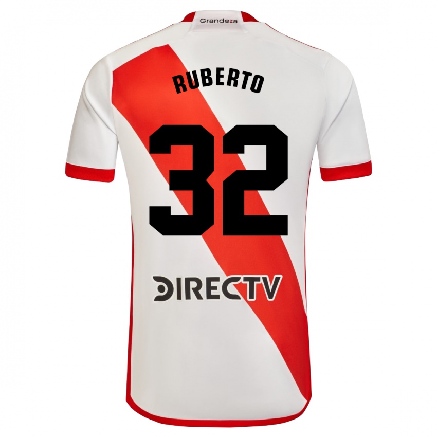 Kinder Agustín Ruberto #32 Weiß Rot Heimtrikot Trikot 2024/25 T-Shirt Schweiz