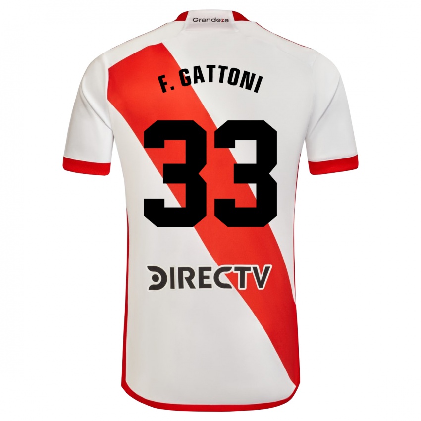 Kinder Federico Gattoni #33 Weiß Rot Heimtrikot Trikot 2024/25 T-Shirt Schweiz