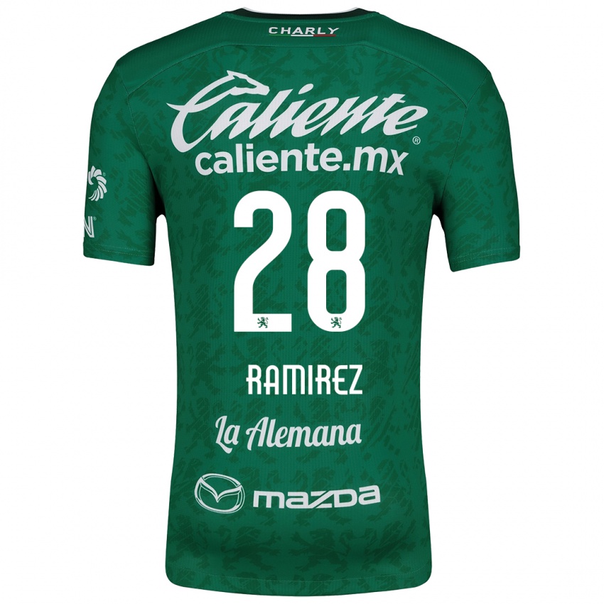 Enfant Maillot David Ramírez #28 Vert Blanc Tenues Domicile 2024/25 T-Shirt Suisse