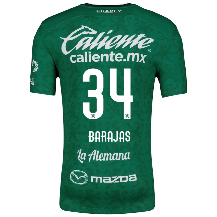 Enfant Maillot Víctor Barajas #34 Vert Blanc Tenues Domicile 2024/25 T-Shirt Suisse