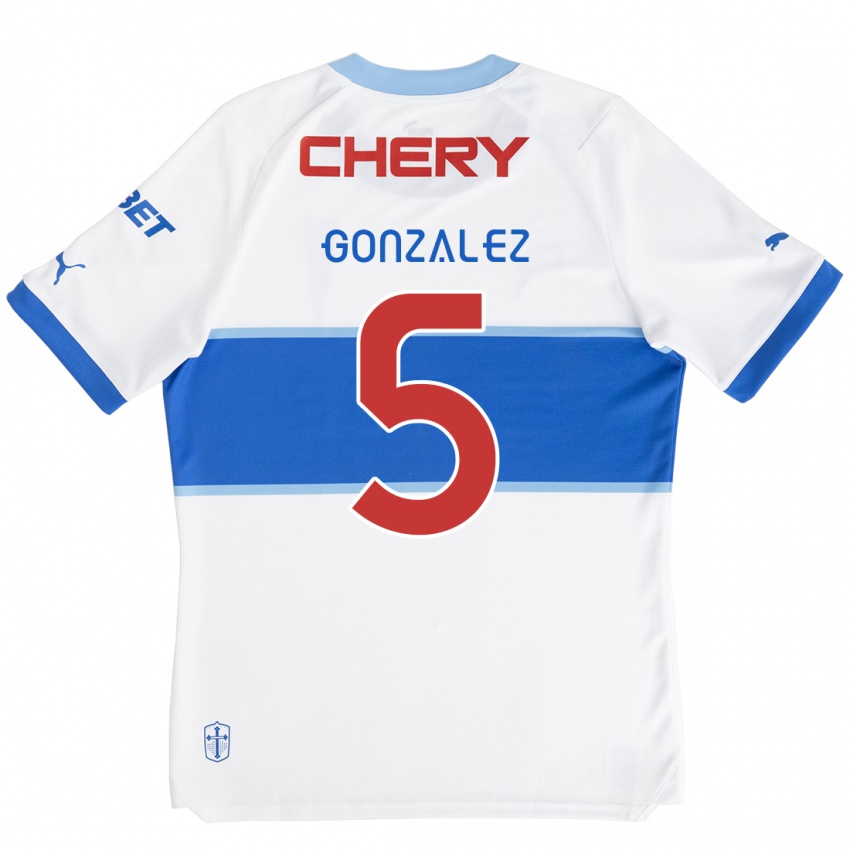 Kinder Daniel González #5 Weiß Blau Heimtrikot Trikot 2024/25 T-Shirt Schweiz