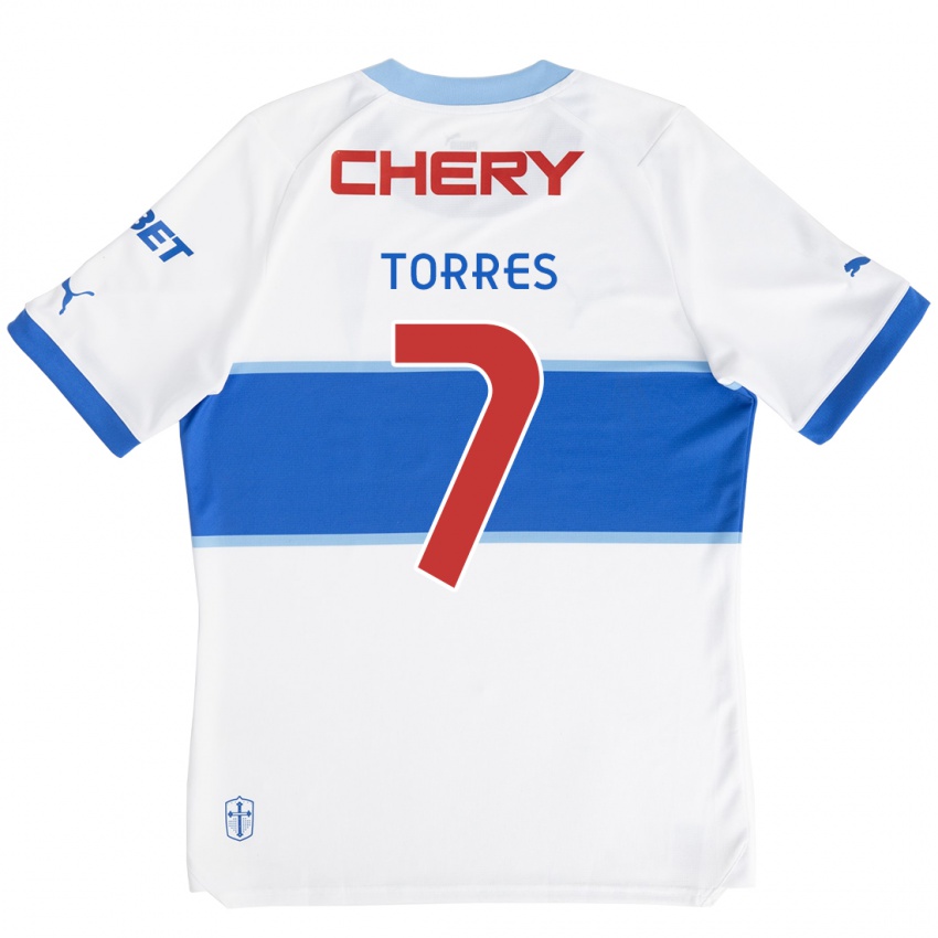 Kinder Joaquín Torres #7 Weiß Blau Heimtrikot Trikot 2024/25 T-Shirt Schweiz